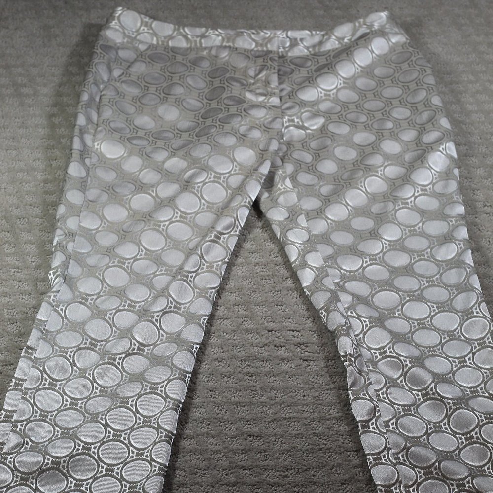 Alex Marie Size 8P Mid Rise Straight Leg Shiny Gold Patterned Pants